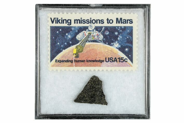 Martian Meteorite ( g) Slice - With Viking Mission Stamp #334644